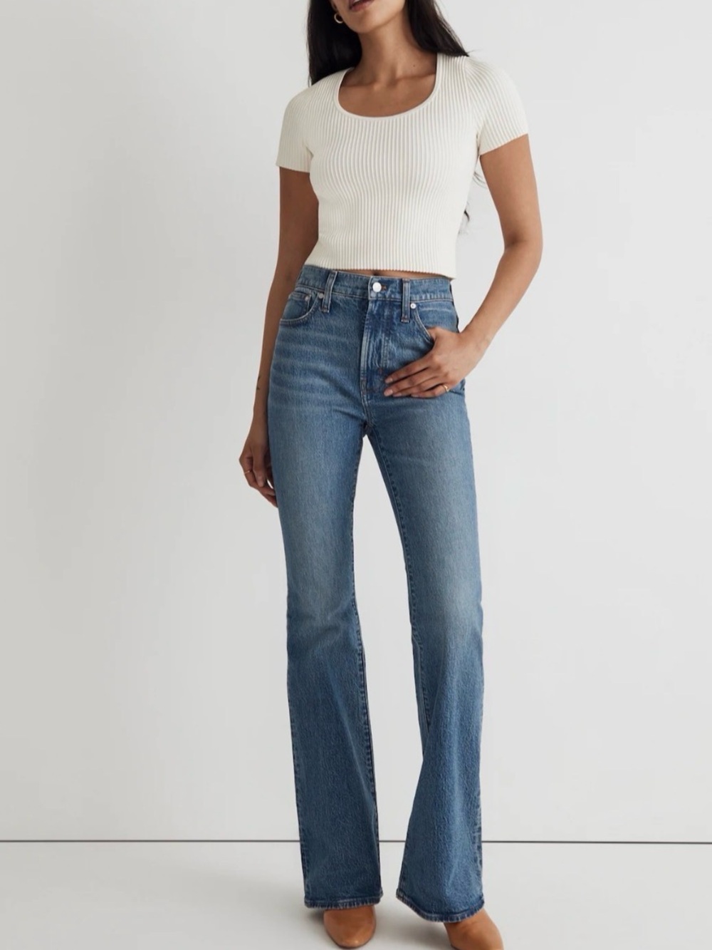 Madewell The Perfect Vintage Flare Jeans Size 23T inseam 33.5” high rise